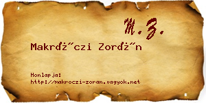 Makróczi Zorán névjegykártya